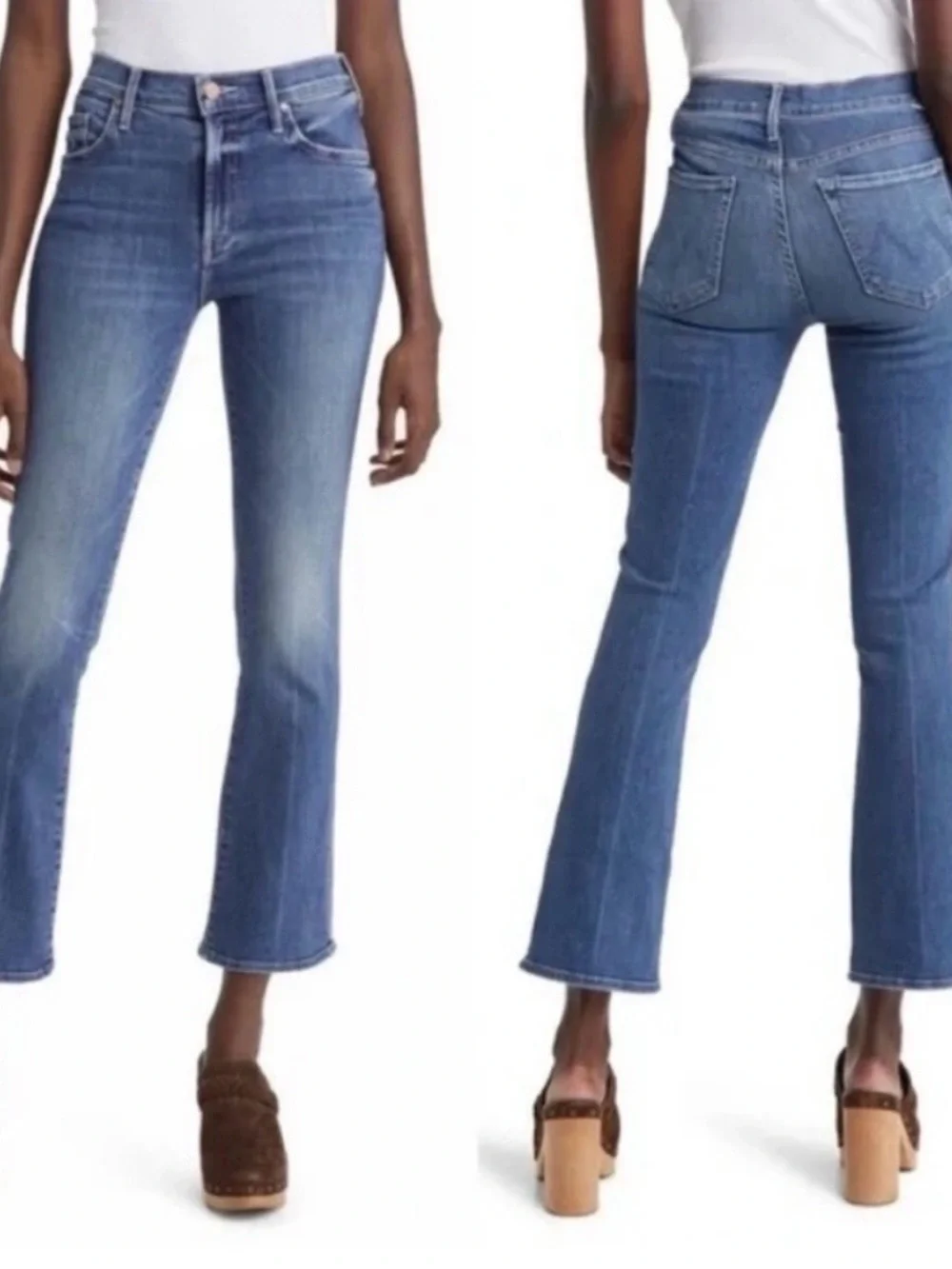 MOTHER The Outsider Ankle in Walking On Coals medium wash cropped sz 24